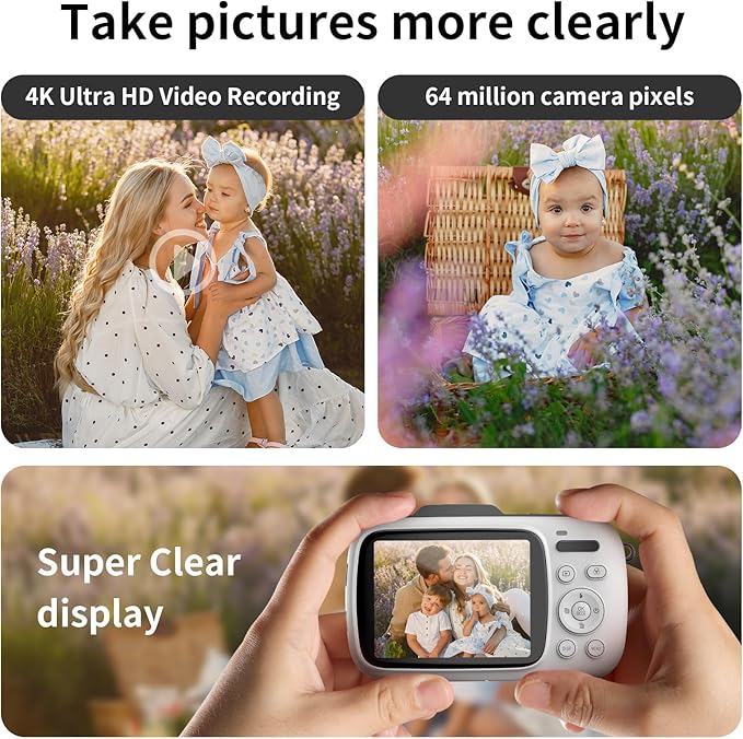 WellTone Digital Camera Kids 4K Video 64MP Photography Cameras, Compact 18X - Image 4