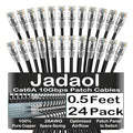 Jadaol UL Listed Patch Cables Cat 6a / Cat 6 0.5 ft 24-Pack, 10Gbps 550MHz Slim by Jadaol