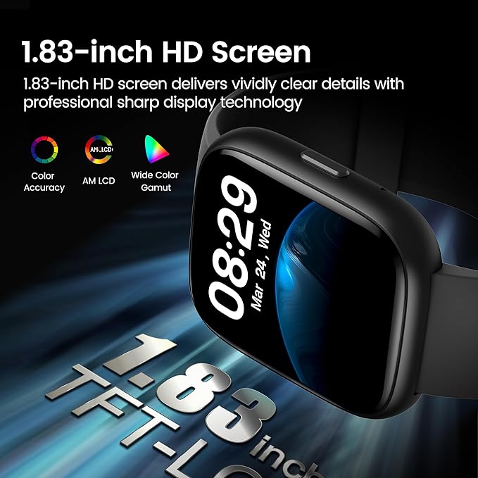 Smart Watch with Alexa Built-in, 1.83" HD Touchscreen Fitness Tracker with - Image 2