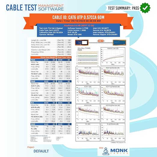 MONK CABLES | CAT6 Plenum Cable 1000ft | UTP, 550MHz | DSX-8000 Certified | - Image 6