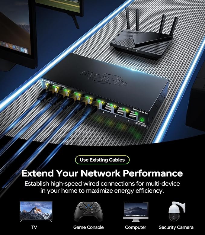 EWIND 2025 Upgraded 8 Port Gigabit Ethernet Switch - Image 3