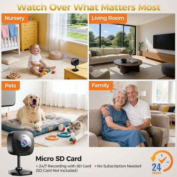 ZEEPORTE 2K Indoor Cameras for Home Security - Image 2