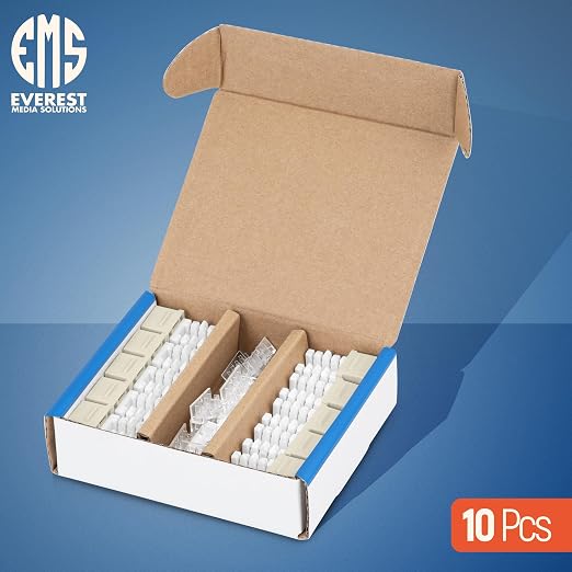Everest 90° Angled RJ45 Cat6 Keystone Jacks 10-Pack in Ivory - Image 2