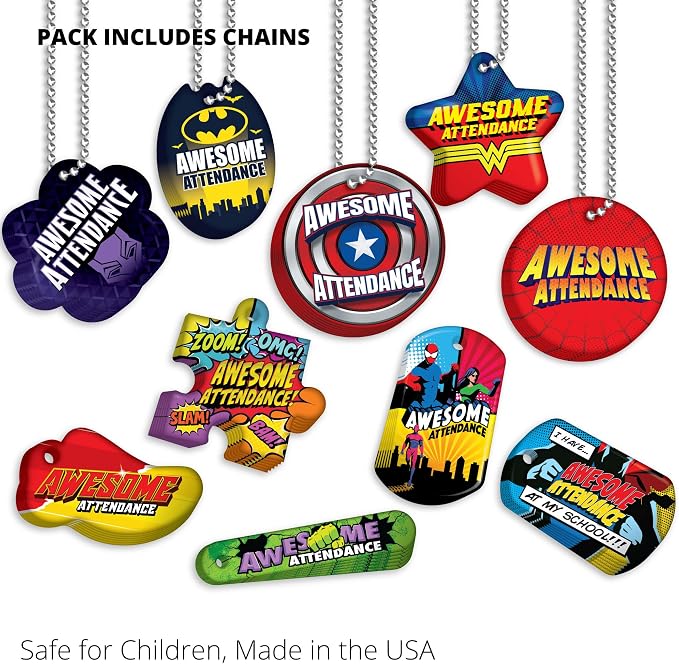 Brag Tags Awesome Attendance Heroes Value Pack to Improve Student School & - Image 6