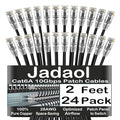 Jadaol UL Listed Patch Cables Cat 6a / Cat 6 2 ft 24-Pack, 10Gbps 550MHz Slim by Jadaol