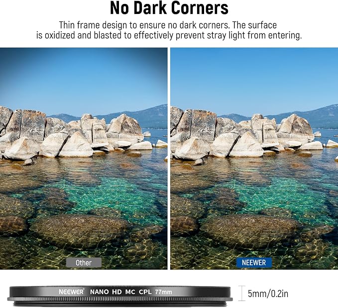 NEEWER 77mm Polarizer Filter, 24 Layer Multi Resistant Nano Coated MC CPL - Image 4