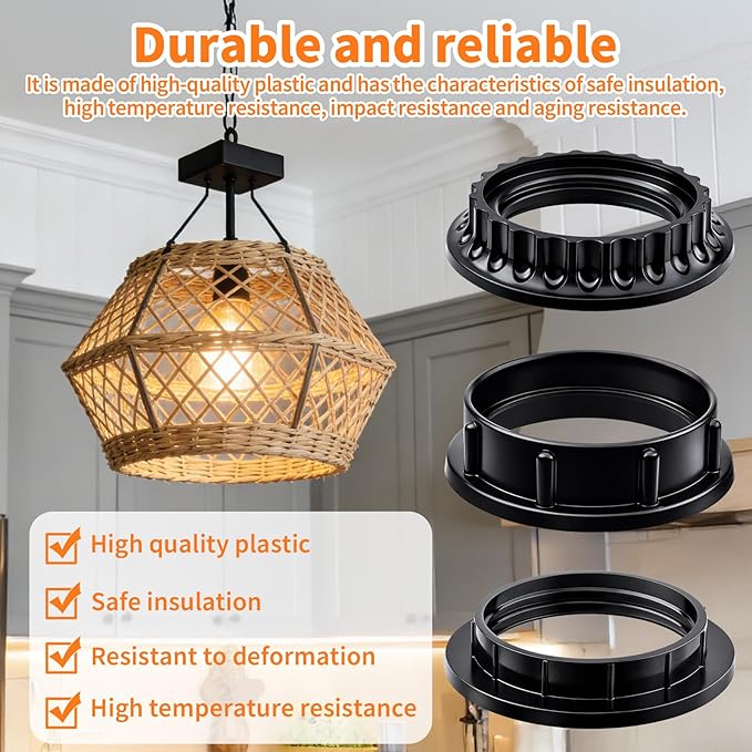 9 PCS E26/E27 Lamp Shade Rings - Image 3