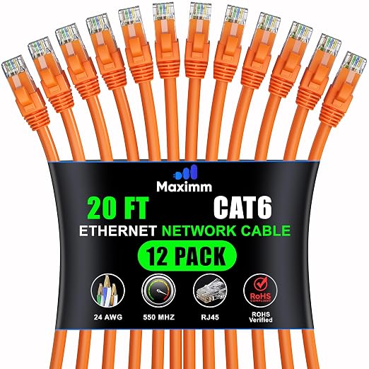 Maximm Cat 6 Ethernet Cable - 20 ft by MaximmCable