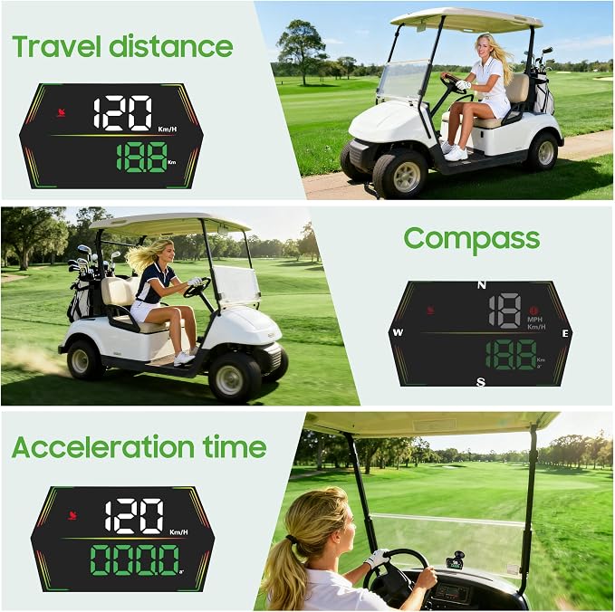 10L0L Golf Cart GPS Speedometer, HUD Digital Display - Image 5