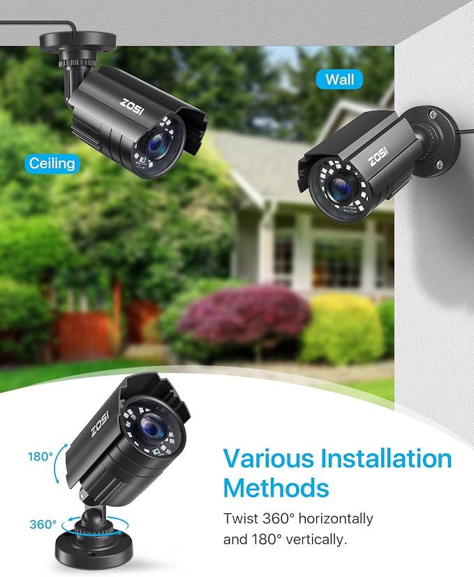 ZOSI 1080P CCTV Camera Outdoor Indoor Hybrid 4 in 1 HD TVI/CVI/AHD/CVBS Home - Image 7