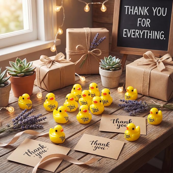 Skylety 50 Pcs Thank You Gifts Mini Resin Ducks Employee Appreciation Gifts - Image 5