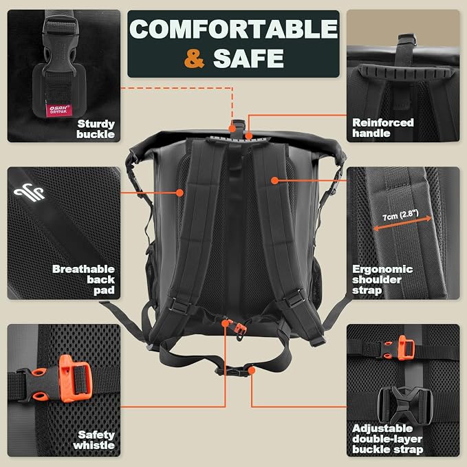 OSAH DRYPAK Waterproof Backpack Dry Bag 25L/35L/55L/85L – Heavy Duty Roll-Top - Image 4