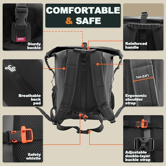OSAH DRYPAK Waterproof Backpack Dry Bag 35L/55L/85L– Heavy Duty Roll-Top Hiking - Image 4
