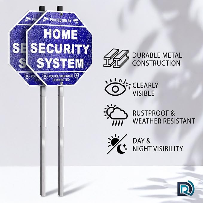 Protected By Home Security System Sign, 10 Inch Octagon Shape Reflective .040 - Image 5