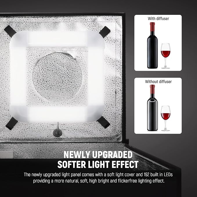 NEEWER 50W Upgraded Photo Studio Light Box, 4 Backdrops, 5600K 192 LEDs - Image 2