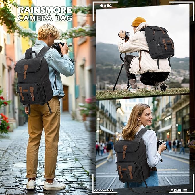 RAINSMORE Camera Bag Backpack for DSLR/SLR Mirrorless 15.6 Inch Laptop Camera - Image 7