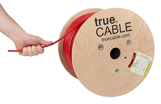 TRUE CABLE Cat6A Shielded Riser Bulk Ethernet Cable, 23AWG Solid Bare Copper by trueCABLE