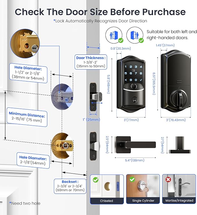 Veise VE027-L Built-in WiFi Smart Lock - Image 11
