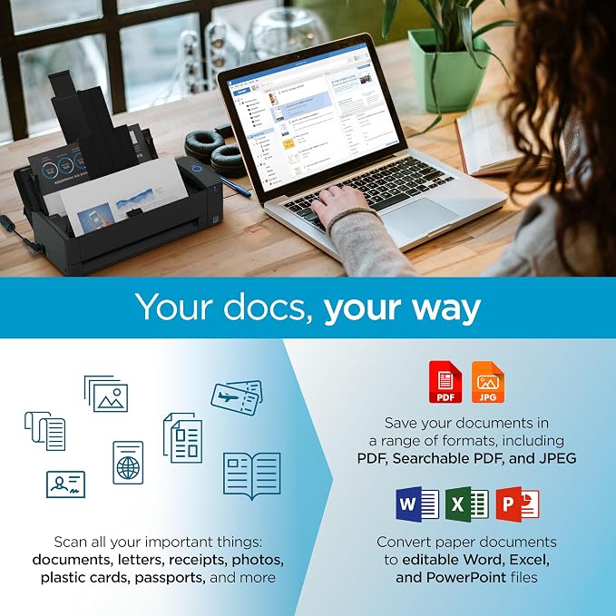 ScanSnap iX1300 Compact Wireless or USB Double-Sided Color Document, Photo & - Image 5