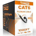 CAT5E/Cat6 Plenum Cable 1000ft, 23AWG CCA UTP 550MHz 10Gbps, DSX-8000 Certified by Brozzag