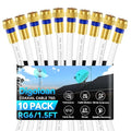 Coaxial Cable 1.5ft 10Pack, RG6 Coax Cable Cord Extender by Unknown