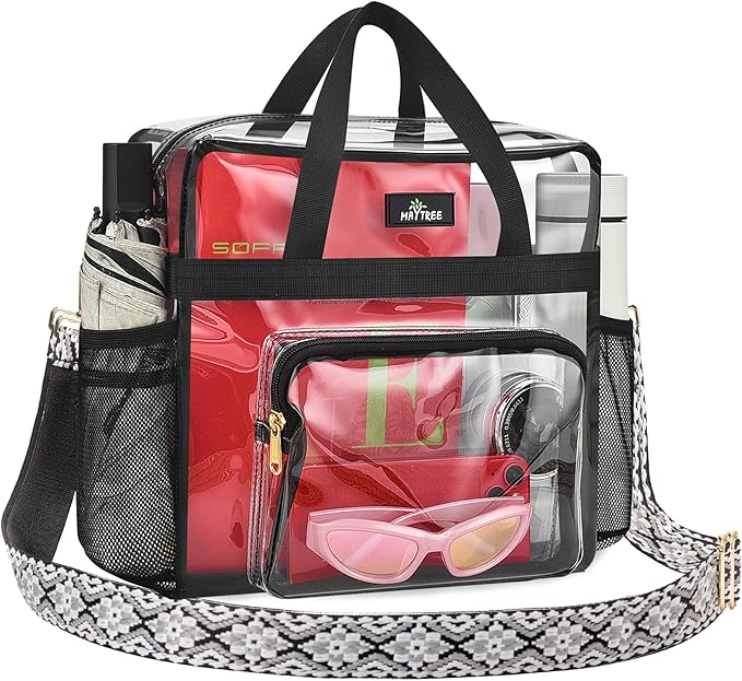 MAY TREE Clear Bag for Stadium Events, Transparent Bag for Concert Sports Gym by MAYTREE