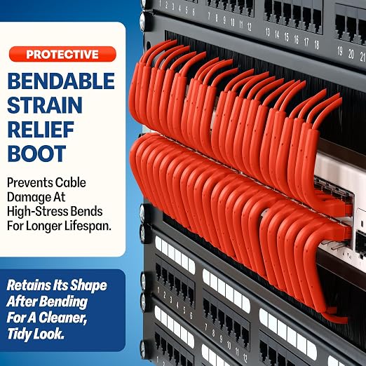Everest Ultra Slim Cat6a Ethernet Patch Cables 3ft Orange - Image 3