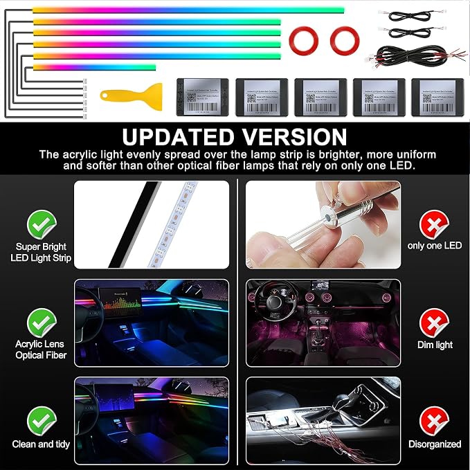 Dreamcolor Acrylic Interior Car LED Strip Light - Image 5