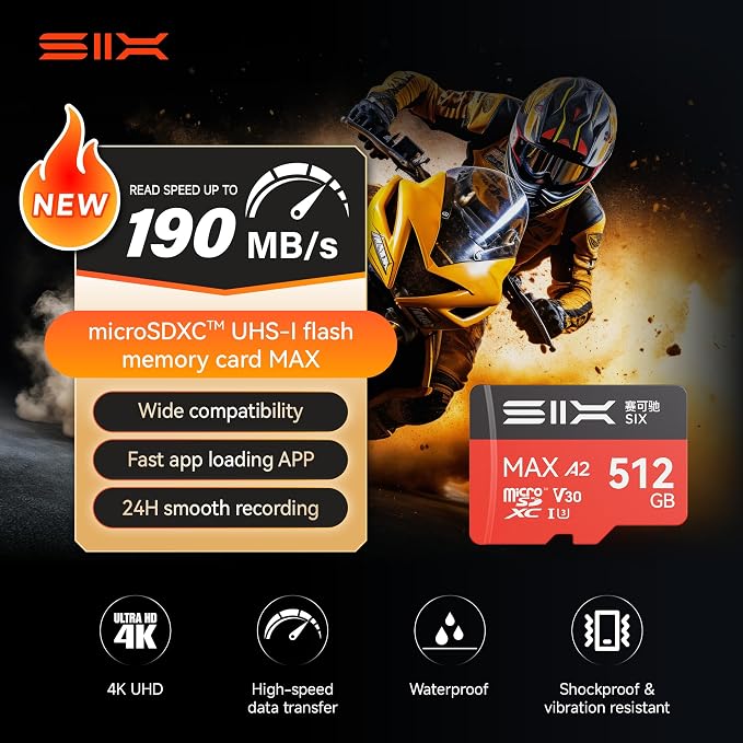 SIX M200 64GB Micro SD Card Read Up to 190MB/s - Image 2