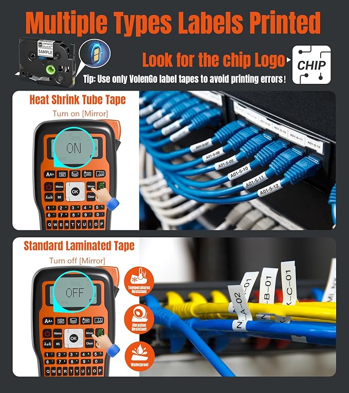 Label Maker Machine with-Tape, Heat Shrink Label Maker Waterproof-Labels - Image 7