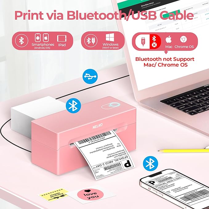 Nelko Bluetooth Thermal Shipping Label Printer, Wireless 4x6 Shipping Label - Image 3