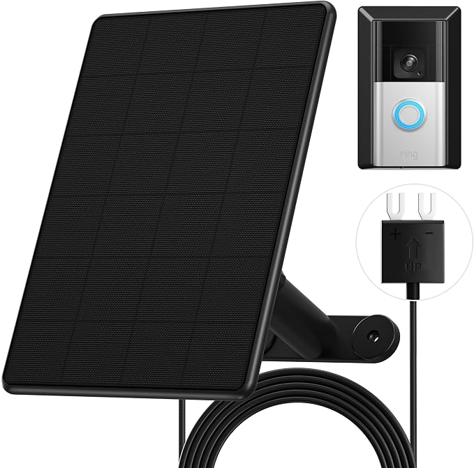 Solar Panel Charger for Ring Video Doorbell 3/3+/4, Battery Doorbell Plus/Pro by Rhorawill