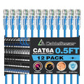 CableGeeker Patch Cables Cat6a 0.5ft Slim, Cat6 Ethernet Patch Cable 10G Support by CableGeeker