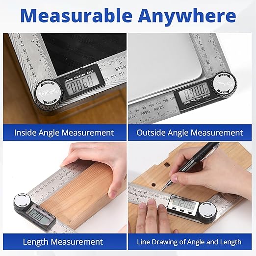 Digital Angle Finder Protractor, 7inch 200mm Angle Gauge Professional Measuring - Image 5