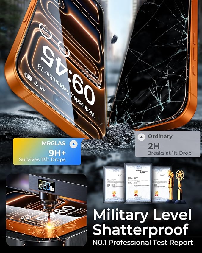 MRGLAS TOP 9H+ 2+2 Packs for iPhone 17 Pro Max Privacy Screen Protector - Image 4