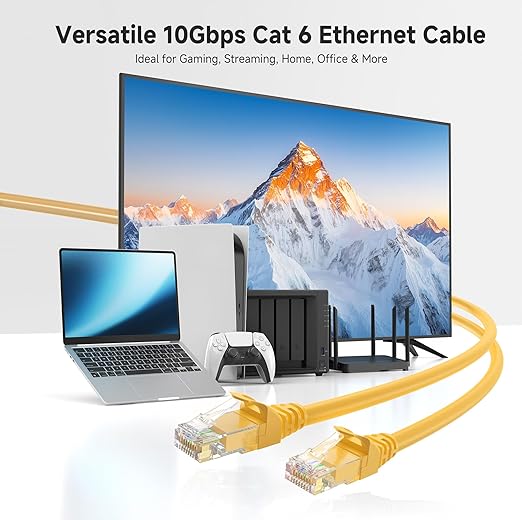 Cable Matters 10Gbps 5-Pack Snagless Cat 6 Ethernet Cable - 10ft - Image 2