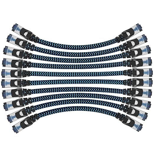 Cat8 Ethernet Cable 10 ft 10 Pack, High Speed 40Gbps 2000MHz, Compatible by CABNEER