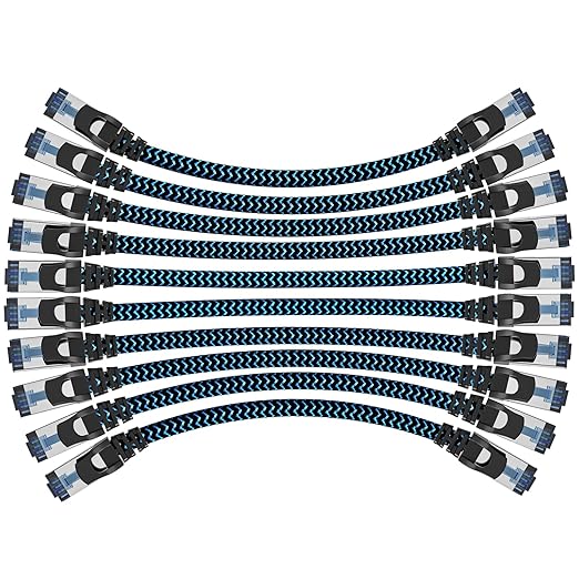 Cat8 Ethernet Cable 3 ft 10 Pack, High Speed 40Gbps 2000MHz, Compatible by CABNEER