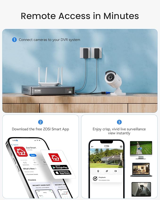 ZOSI H.265+ Full 1080p Home Security Camera System Outdoor Indoor, 5MP-Lite - Image 8