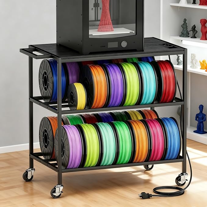 3D Printer Stand with Filaments Storage-Small 3D Printer Table by Atrastout