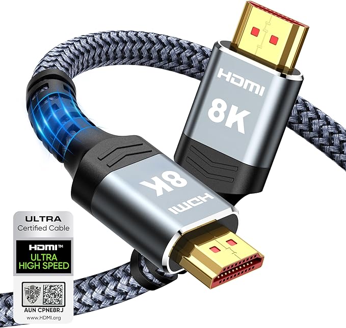 Highwings 8K 10K 4K HDMI Cable 48Gbps 6.6FT/2M, Certified Ultra High Speed 2.1 by Highwings