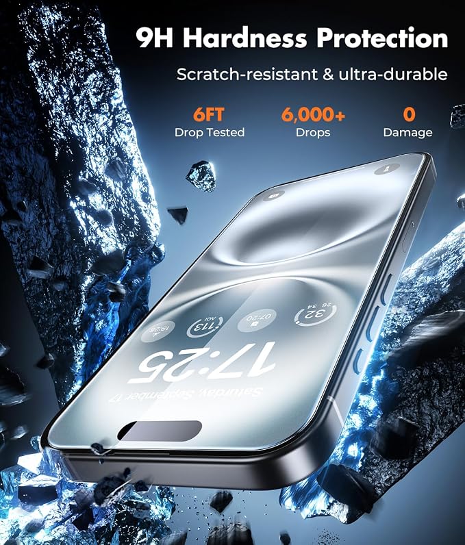 UNBREAKcable iPhone 16 Plus Screen Protector 3-Pack, Upgraded Dual-Tempered - Image 3