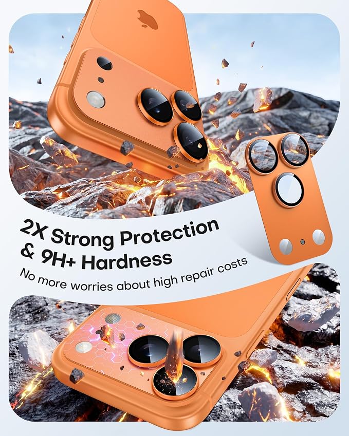 TAURI 2 Pack for iPhone 17 Pro Max Camera Lens Protector, Full Coverage - Image 3
