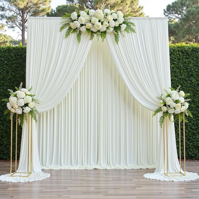12ft x 10ft Ivory Backdrop Curtains - Image 6