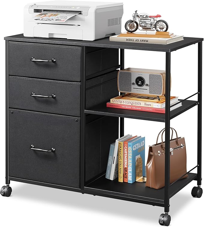 DEVAISE 3 Drawer Mobile File Cabinet, Rolling Printer Stand by DEVAISE