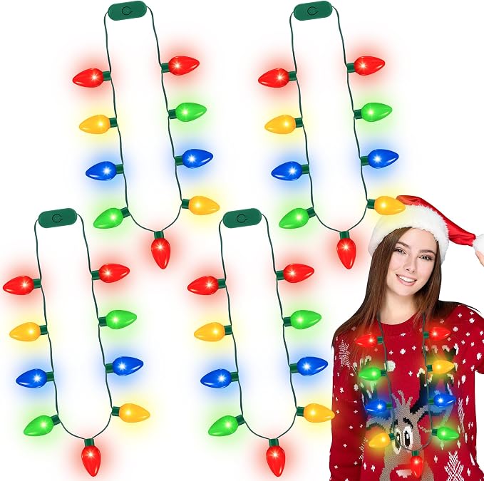 QZYL 16 Pcs Christmas Light Up Necklace, Colorful Christmas Necklaces Bulk - Image 8