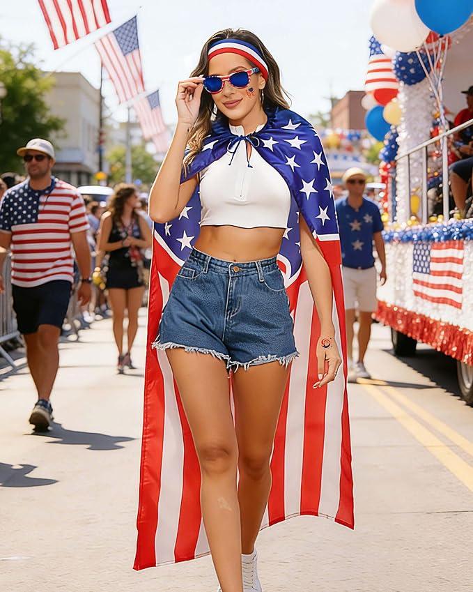 250 Year Wearable American Flag Cape Costume Set 250th Anniversary Merchandise - Image 4