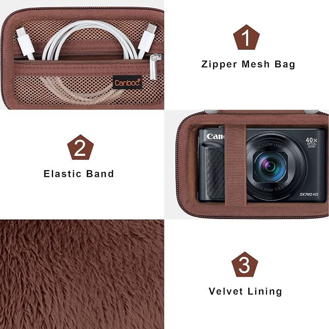 Canboc Carrying Case for Canon PowerShot SX740/ SX730/ SX720/ SX620/ G7X Mark - Image 6