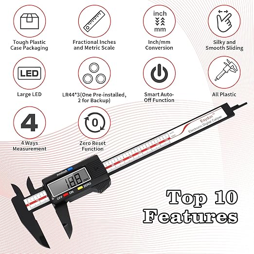 Digital Caliper, Esydon Upgraded Calipers 6 inch, Measuring Tool, Electronic - Image 2
