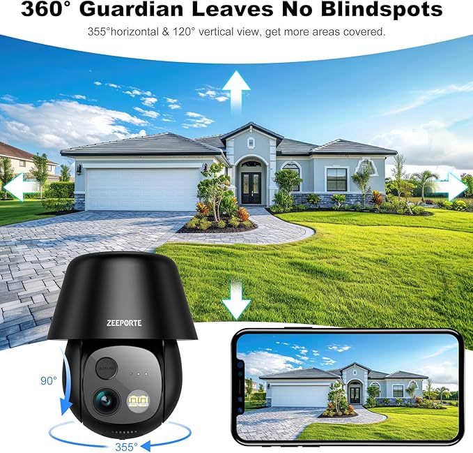 Solar Security Cameras Wireless Outdoor, 2K Pan/Tilt 360° View Solar/Battery - Image 3